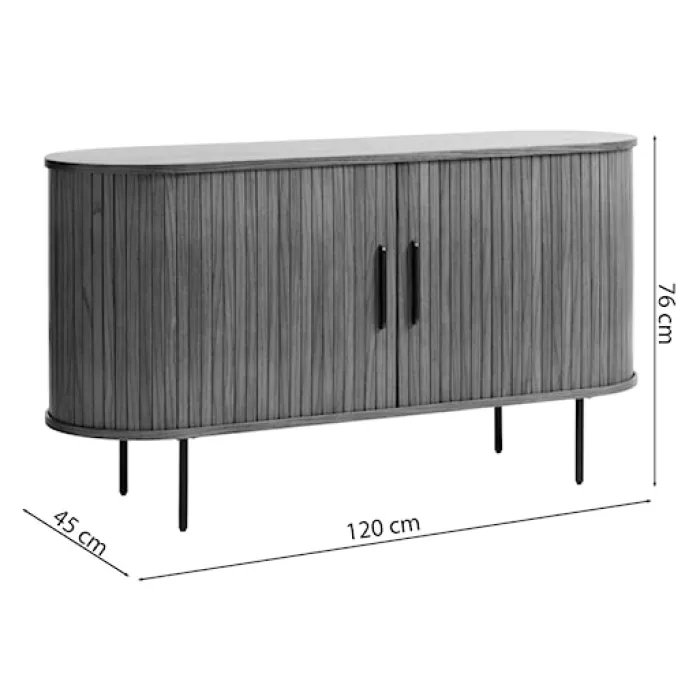 Komoda Gativel 140x76 cm lamele dąb palony