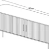 Komoda Gativel 180x76 cm lamele dąb palony