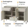 Komoda Harmony z trzema szufladami 130 cm kaszmir