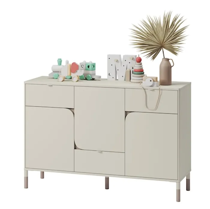 Komoda Harmony z trzema szufladami 130 cm kaszmir