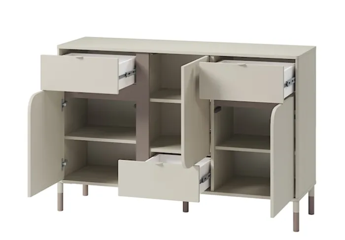 Komoda Harmony z trzema szufladami 130 cm kaszmir