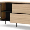 Komoda jednodrzwiowa Visso z dwiema szufladami 127 cm dąb linearny