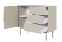Komoda jednodrzwiowa Viviaro z trzema szufladami 104 cm kaszmir