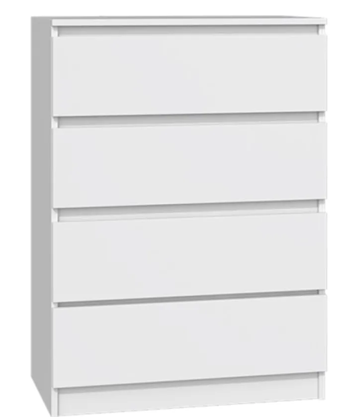 Komoda Malwa z czterema szufladami 70 cm biała