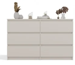 Komoda Malwa z sześcioma szufladami 120 cm kaszmir