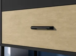 Komoda młodzieżowa jednodrzwiowa Colt z trzema szufladami 120 cm dąb craft/czarny/stal