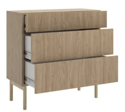 Komoda Nolie z trzema szufladami 90 cm Dąb Olejowany