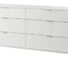 Komoda Oval z sześcioma szufladami 173 cm Biała
