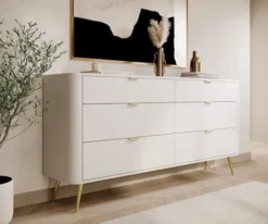 Komoda Oval z sześcioma szufladami 173 cm Biała