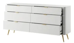 Komoda Oval z sześcioma szufladami 173 cm Biała