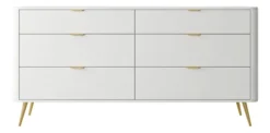 Komoda Oval z sześcioma szufladami 173 cm Biała