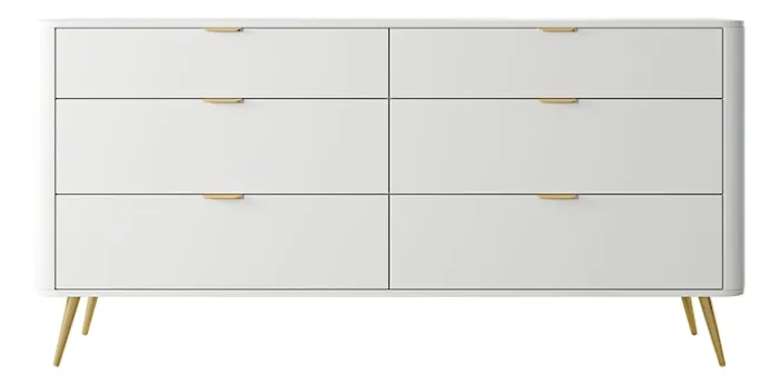 Komoda Oval z sześcioma szufladami 173 cm Biała