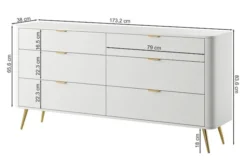Komoda Oval z sześcioma szufladami 173 cm Biała