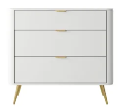 Komoda Oval z trzema szufladami 92 cm Biała