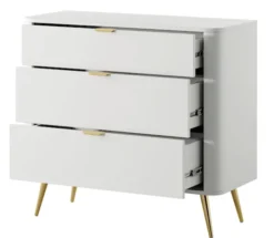 Komoda Oval z trzema szufladami 92 cm Biała