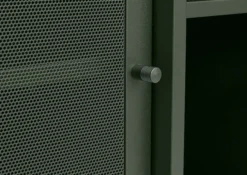 Komoda Sonaves 160 cm metalowa z przesuwnymi drzwiami ciemnozielona