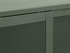 Komoda Sonaves 160 cm metalowa z przesuwnymi drzwiami ciemnozielona
