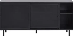 Komoda Sonaves 160 cm metalowa z przesuwnymi drzwiami czarna