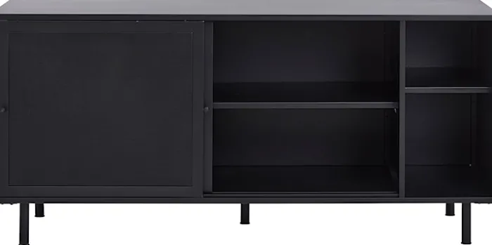 Komoda Sonaves 160 cm metalowa z przesuwnymi drzwiami czarna