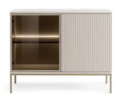Komoda Tosena dwudrzwiowa z oświetleniem LED 104 cm Kaszmir