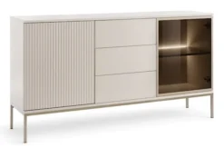 Komoda Tosena dwudrzwiowa z szufladami i oświetleniem LED 154 cm Kaszmir