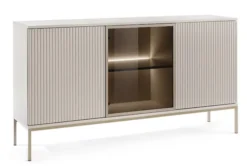 Komoda Tosena trzydrzwiowa z oświetleniem LED 154 cm Kaszmir