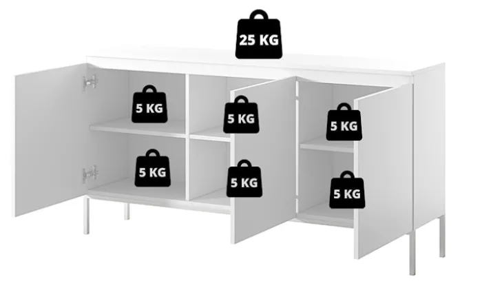 Komoda trzydrzwiowa Bemmi 150 cm Ceglasty