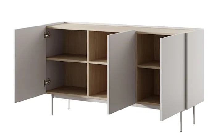 Komoda trzydrzwiowa Color 144 cm Kaszmir / Dąb Linea