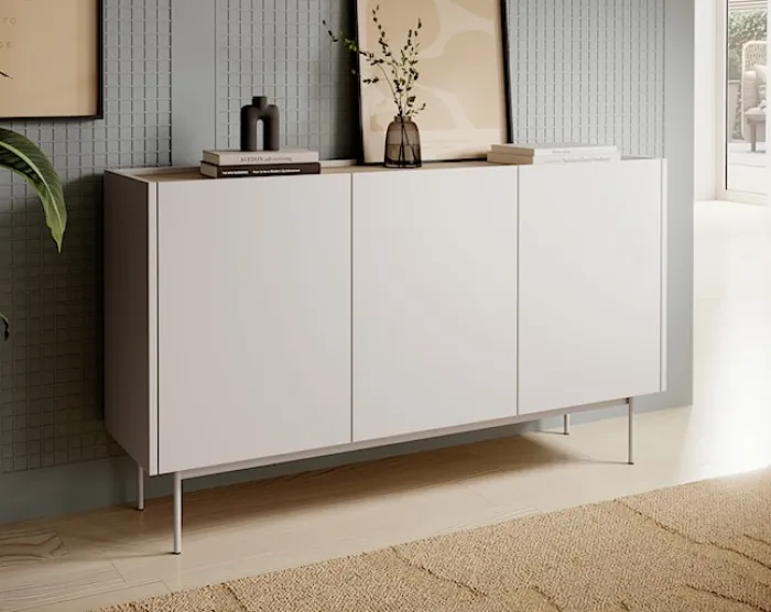 Komoda trzydrzwiowa Color 144 cm Kaszmir / Dąb Linea