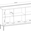 Komoda trzydrzwiowa Color 144 cm Ceglasta / Dąb Linea