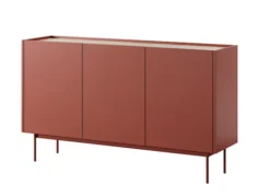 Komoda trzydrzwiowa Color 144 cm Ceglasta / Dąb Linea