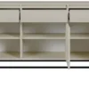 Komoda trzydrzwiowa Evo z szufladami i stelażem 154 cm Beż piaskowy