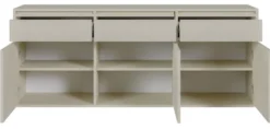 Komoda trzydrzwiowa Evo z szufladami wisząca 154 cm Beż piaskowy