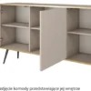 Komoda trzydrzwiowa Glinte 160 cm biała ze złotymi nogami
