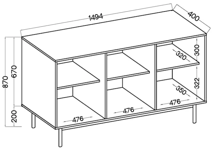 Komoda trzydrzwiowa Neksto 150 cm Dąb olejowany