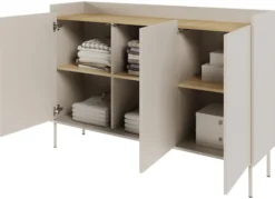 Komoda trzydrzwiowa Tovi 140 cm kaszmir/dąb lindberg