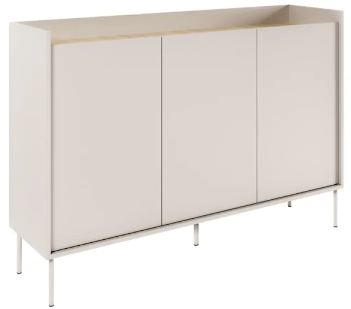 Komoda trzydrzwiowa Tovi 140 cm kaszmir/dąb lindberg