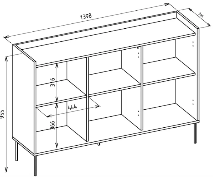 Komoda trzydrzwiowa Tovi 140 cm kaszmir/dąb lindberg