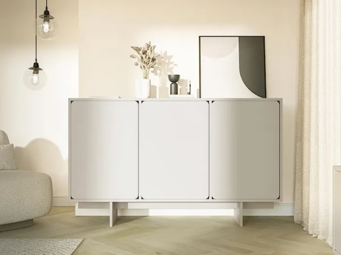 Komoda trzydrzwiowa Wuwu 150 cm szarobeżowa