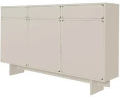 Komoda trzydrzwiowa Wuwu z trzema szufladami 150 cm szarobeżowa