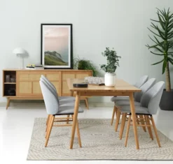 Komoda Visimmy 180 cm dąb/plecionka