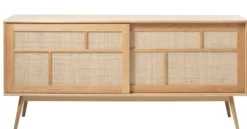 Komoda Visimmy 180 cm dąb/plecionka