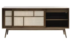 Komoda Visimmy 180 cm przyciemniony dąb/plecionka