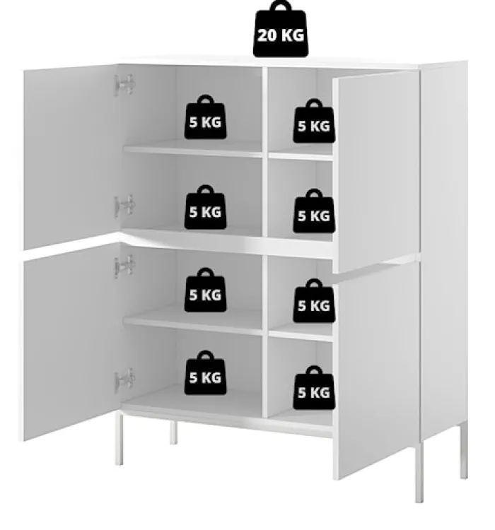 Komoda wysoka Bemmi 100 cm Ceglasty