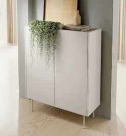 Komoda wysoka Color 97 cm dwudrzwiowa Kaszmir / Dąb Linea
