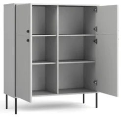 Komoda wysoka czterodrzwiowa Zeito 105 cm szara