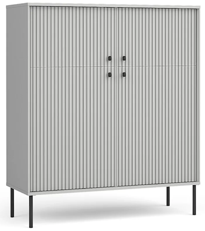 Komoda wysoka czterodrzwiowa Zeito 105 cm szara