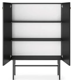 Komoda wysoka Divenos dwudrzwiowa 93 cm Czarna