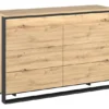 Komoda z szufladami Quant 130 cm z oświetleniem dąb artisan/czarny