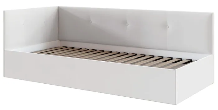 Łóżko młodzieżowe 90x200 cm Pixxel uniwersalne stelaż metalowy kremowe welur
